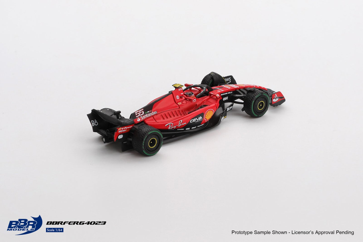 1:64 FERRARI SF23 NO.55 C.SAINZ 2023 MONACO GP - BBR Models - BBRFER64023