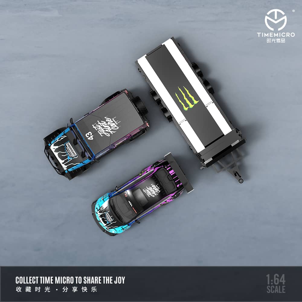 1/64 Monster Car Hauler Trailer Set - Time Micro TM643014-T