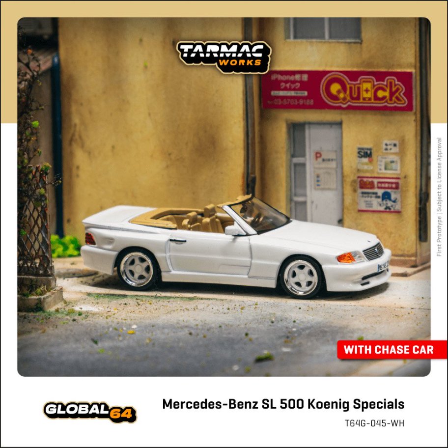 1/64 Mercedes-Benz SL 500 Koenig Specials White - Tarmac Models - T64G-045-WH