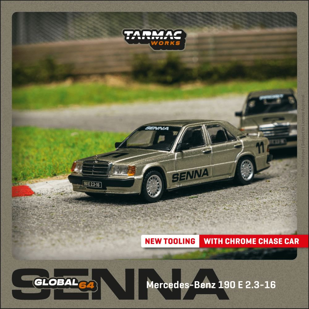 1:64 Mercedes-Benz 190 E 2.3-16 *Ayrton Senna* Race of Champion 1984, silver - TC-T64G-047-84ROC11