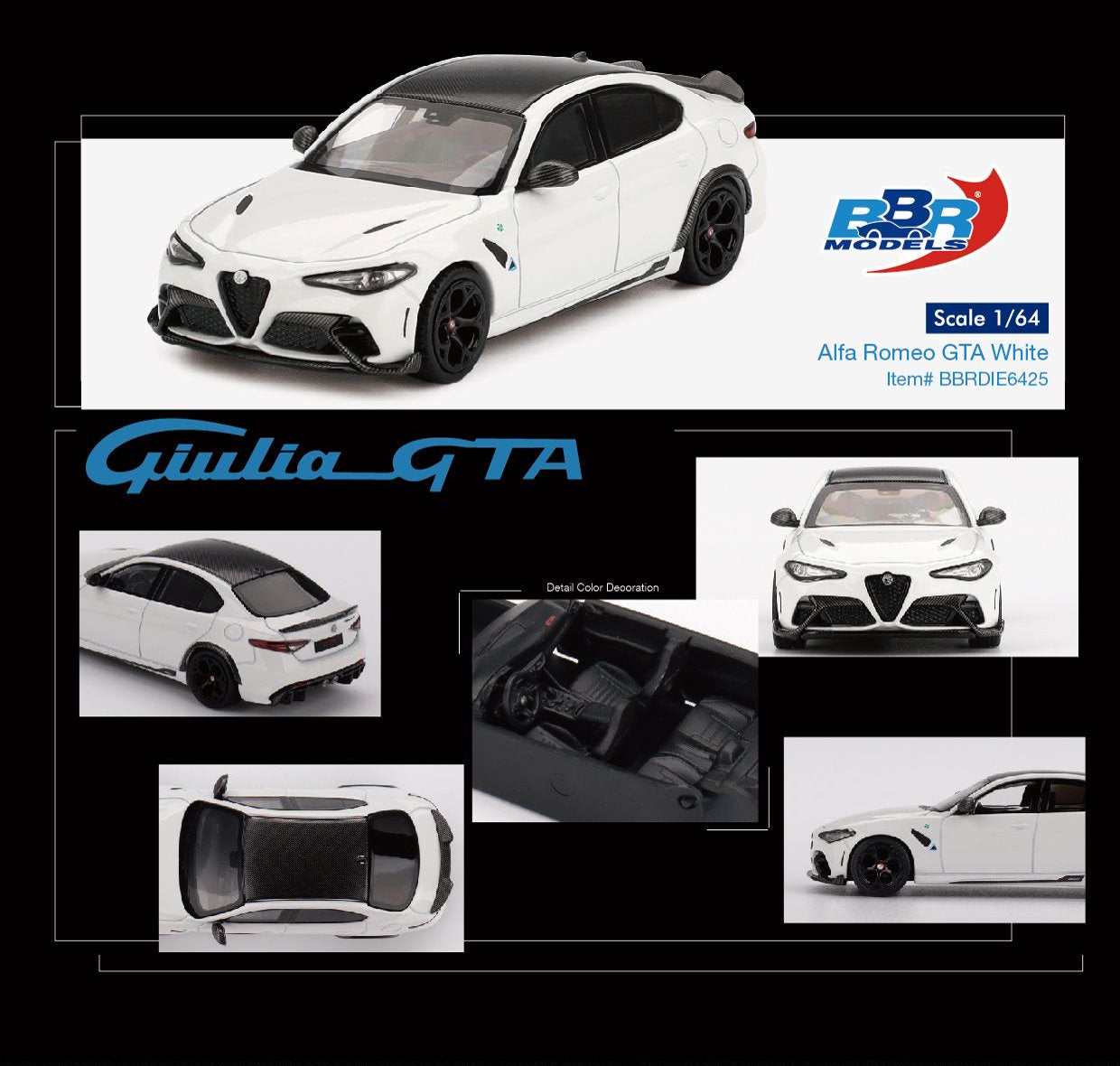 1:64 ALFA ROMEO GIULIA GTA WHITE - BBR Models - BBRDIE6425