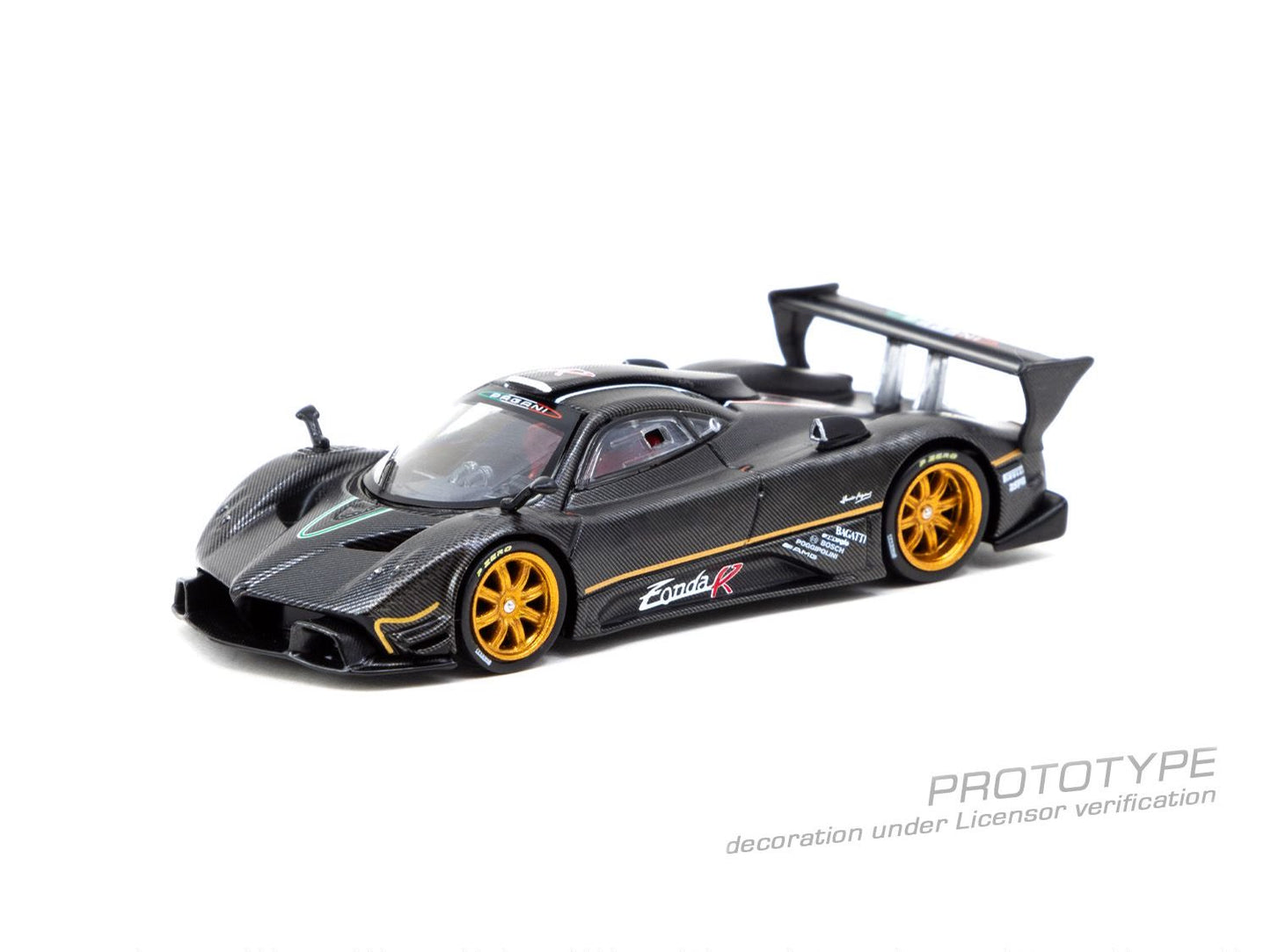 1/64 Pagani Zonda R Matte Exposed Carbon Fiber - Tarmac Models - T64G-TL015-BCF