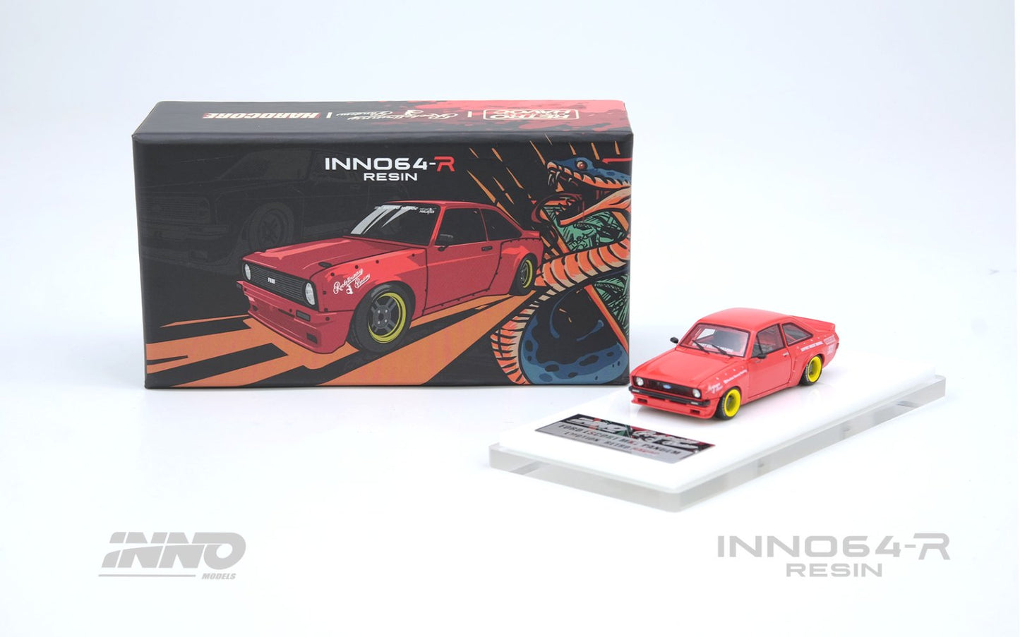 1/64 FORD ESCORT MK2 PANDEM "EMOTION" RETRO HAVOC Red - Inno64 - IN64R-MK2P-RED