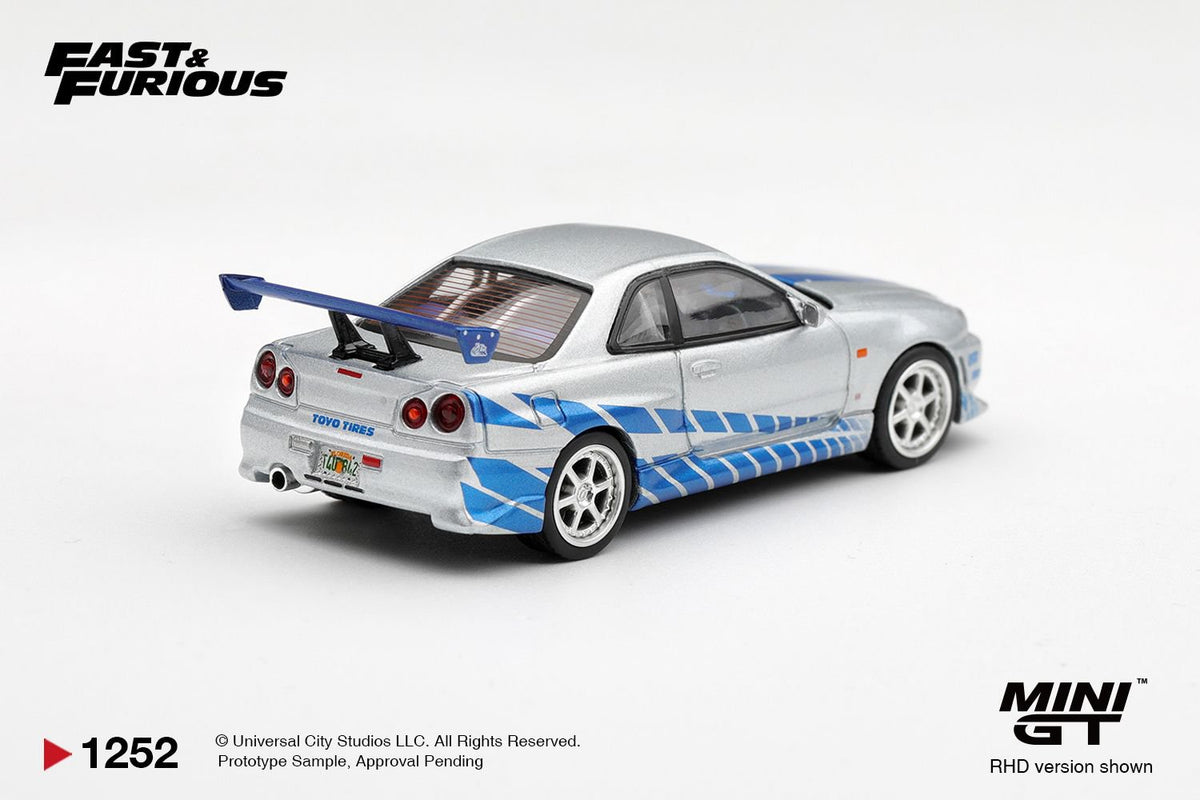 1/64 Nissan Skyline GT-R C-West "2 Fast 2 Furious" Brian O'Conner - Mini GT - MGT01252-BL