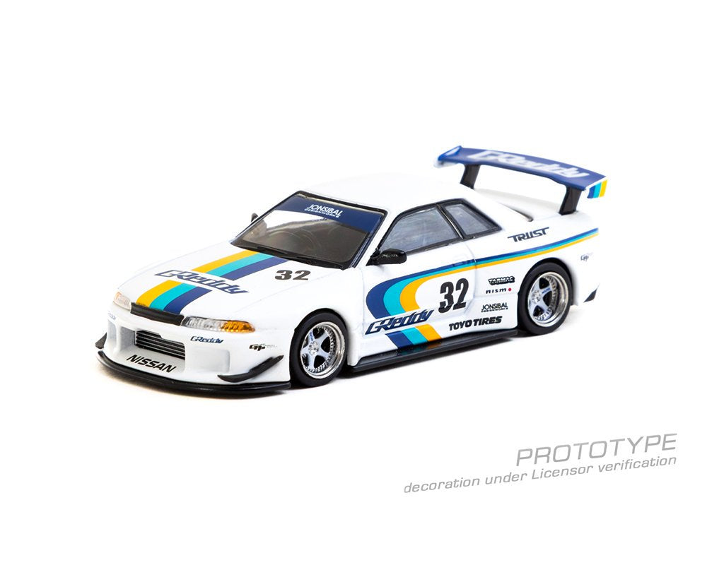1/64 NISSAN SKYLINE GT-R R32 WIDEBODY JONSIBAL DESIGNWORKS GREDDY LIMITED EDITION - Tarmac x Mijo Exclusives - T64G-061-GDY