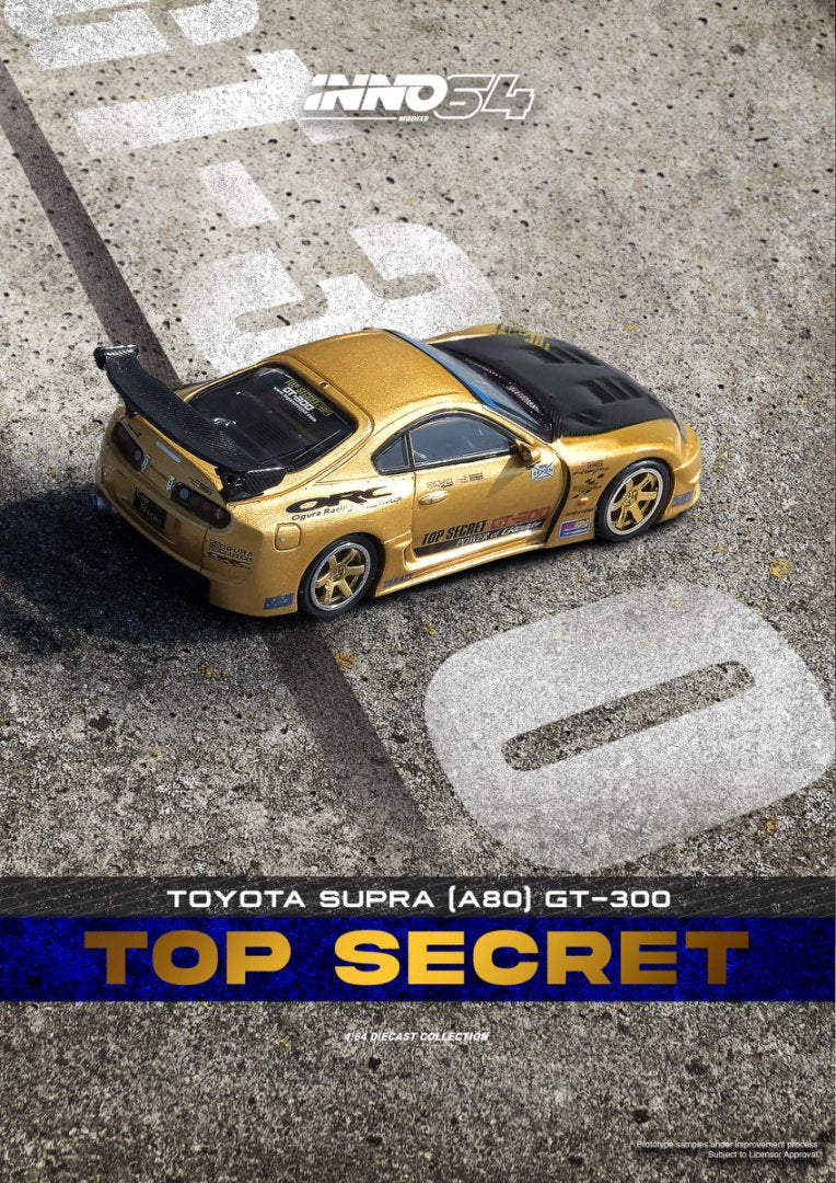 1/64 TOYOTA SUPRA (A80) TOP SECRET GT300 - Inno64 - IN64-A80TS-GOLD