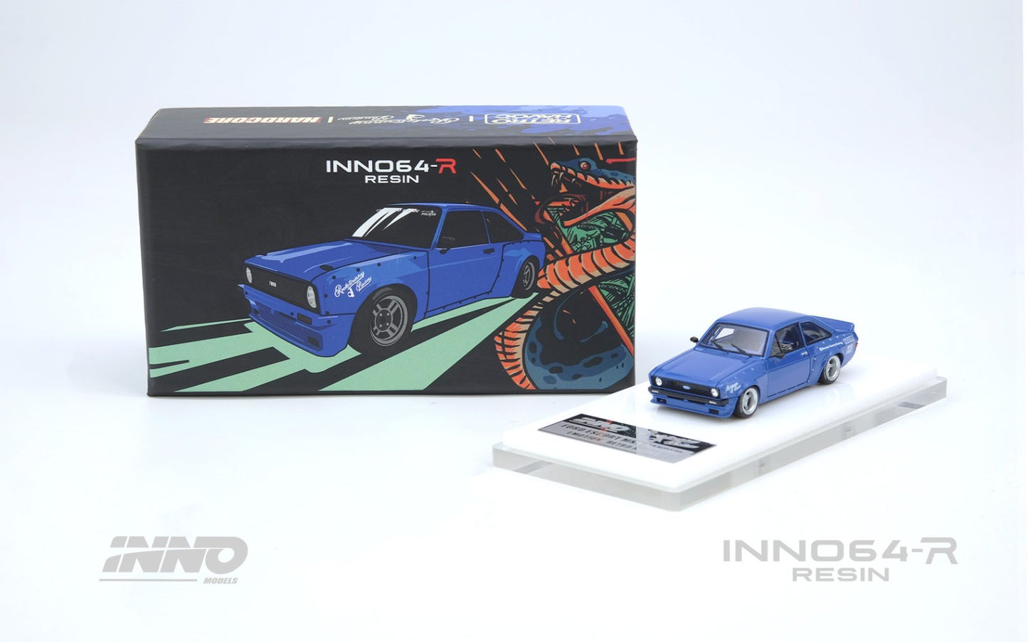 1/64 FORD ESCORT MK2 PANDEM "EMOTION" RETRO HAVOC Blue - Inno64 - IN64R-MK2P-Blue