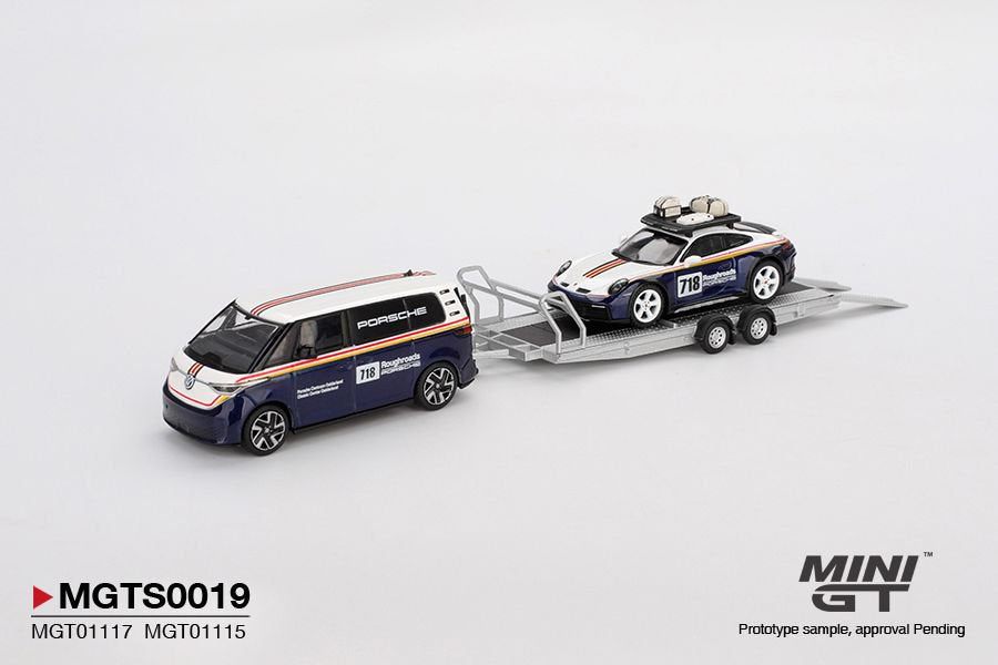 1/64 Porsche 911 Dakar #718 / Volkswagen ID. Buzz Porsche Centrum Gelderland Roughroads Set - MGTS0019