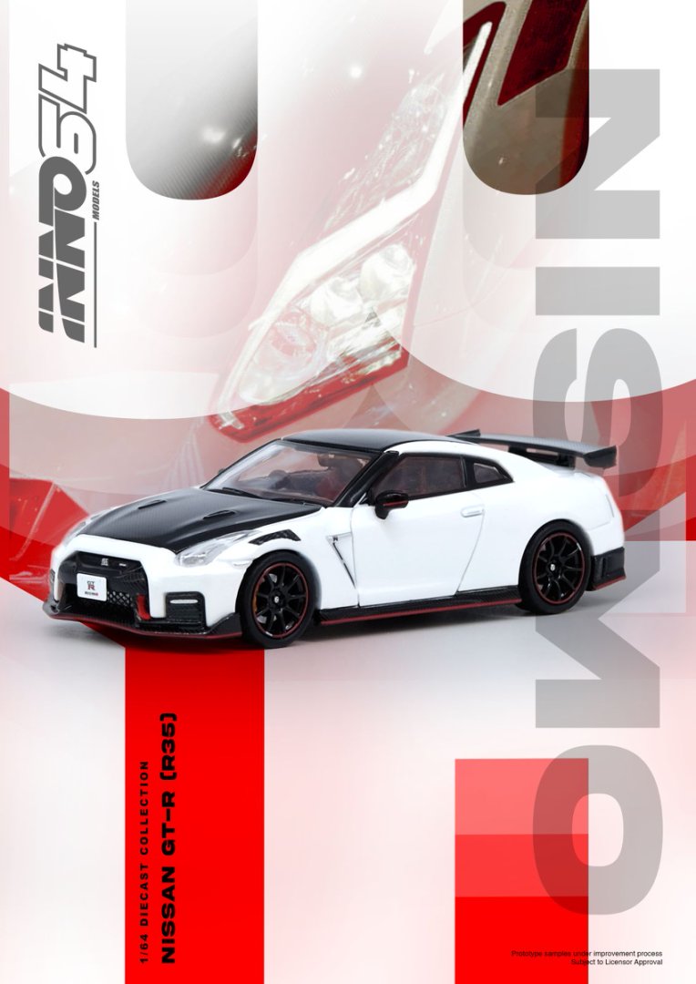 1/64 NISSAN GT-R (R35) NISMO White - Inno64 - IN64-R35N-WHI