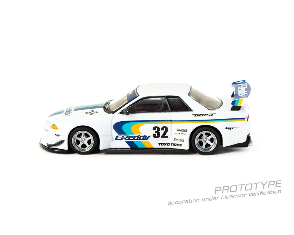 1/64 NISSAN SKYLINE GT-R R32 WIDEBODY JONSIBAL DESIGNWORKS GREDDY LIMITED EDITION - Tarmac x Mijo Exclusives - T64G-061-GDY