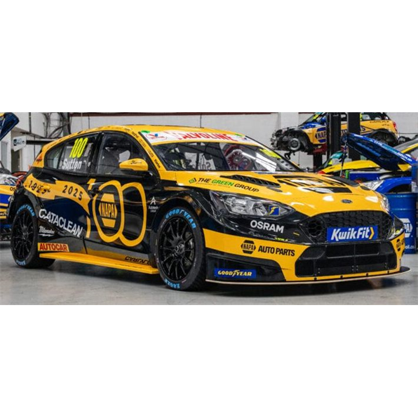 1/43 - Ford Focus #116 NAPA Racing UK BTCC Brands Hatch Indy 2025 100 Years of NAPA A Sutton - Spark Models - SPA UK027