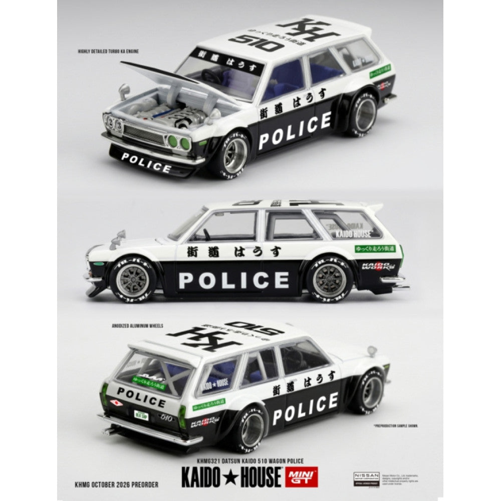 1/64 DATSUN KAIDO 510 WAGON POLICE - Kaido House - MGTKHMG321 *** Pre Order ***
