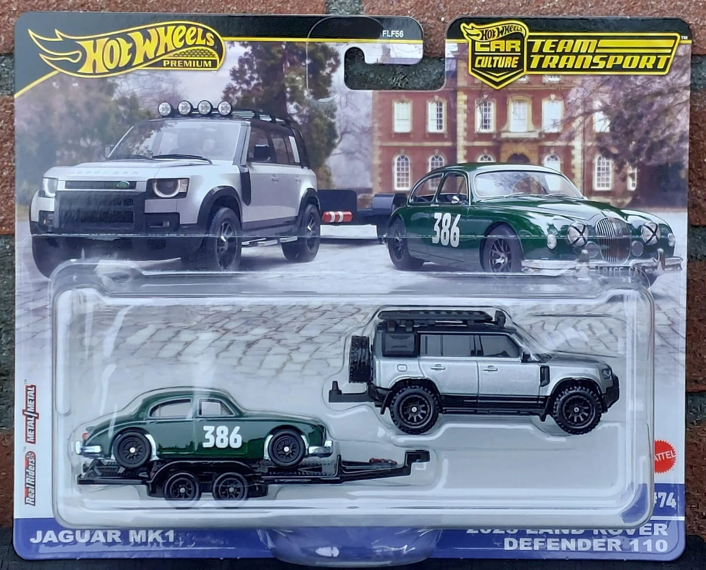 1:64 JBM29 2023 Land Rover Defender 110 & Jaguar MK1 racer - FLF56-978E