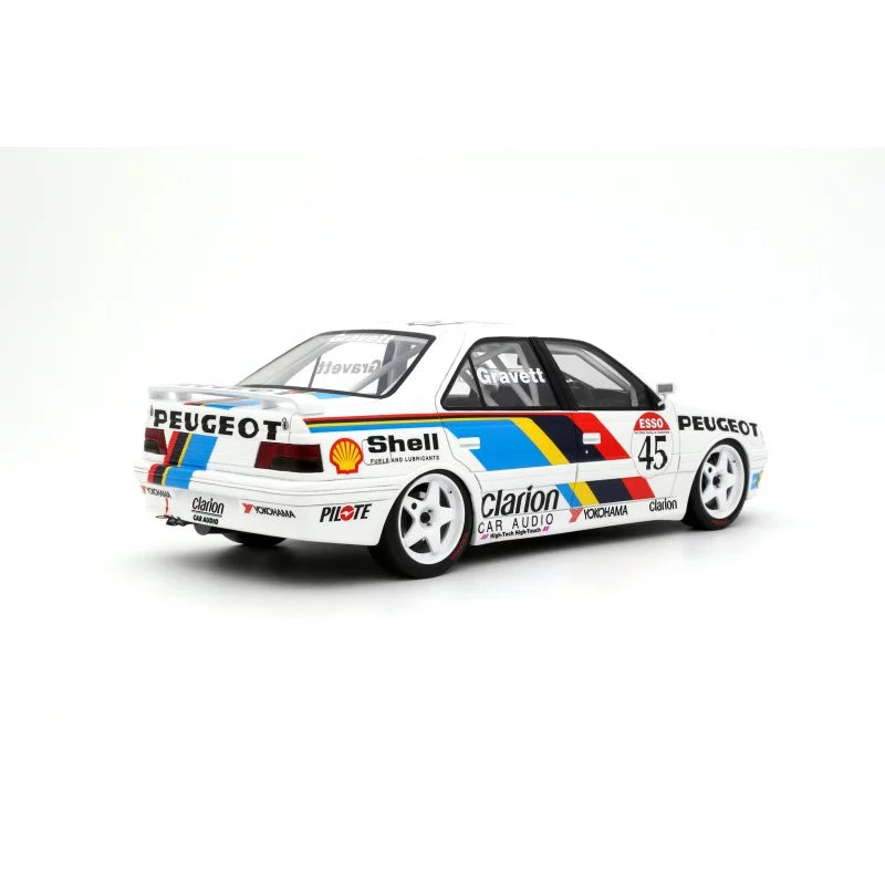 1/18 PEUGEOT - 405 Mi16 TEAM PEUGEOT TALBOT SPORT N 45 BTCC SEASON 1992 ROBB GRAVETT - WHITE - Otto Models - OT1141