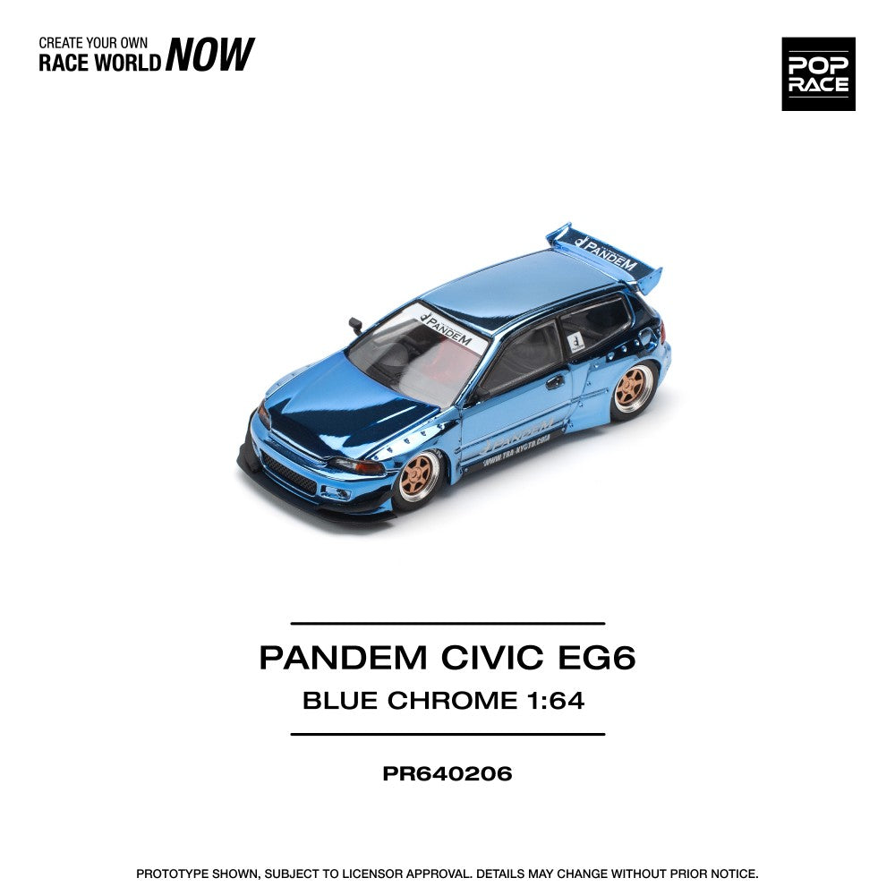 1/64 PANDEM CIVIC EG6 BLUE CHROME - Poprace - PR640206