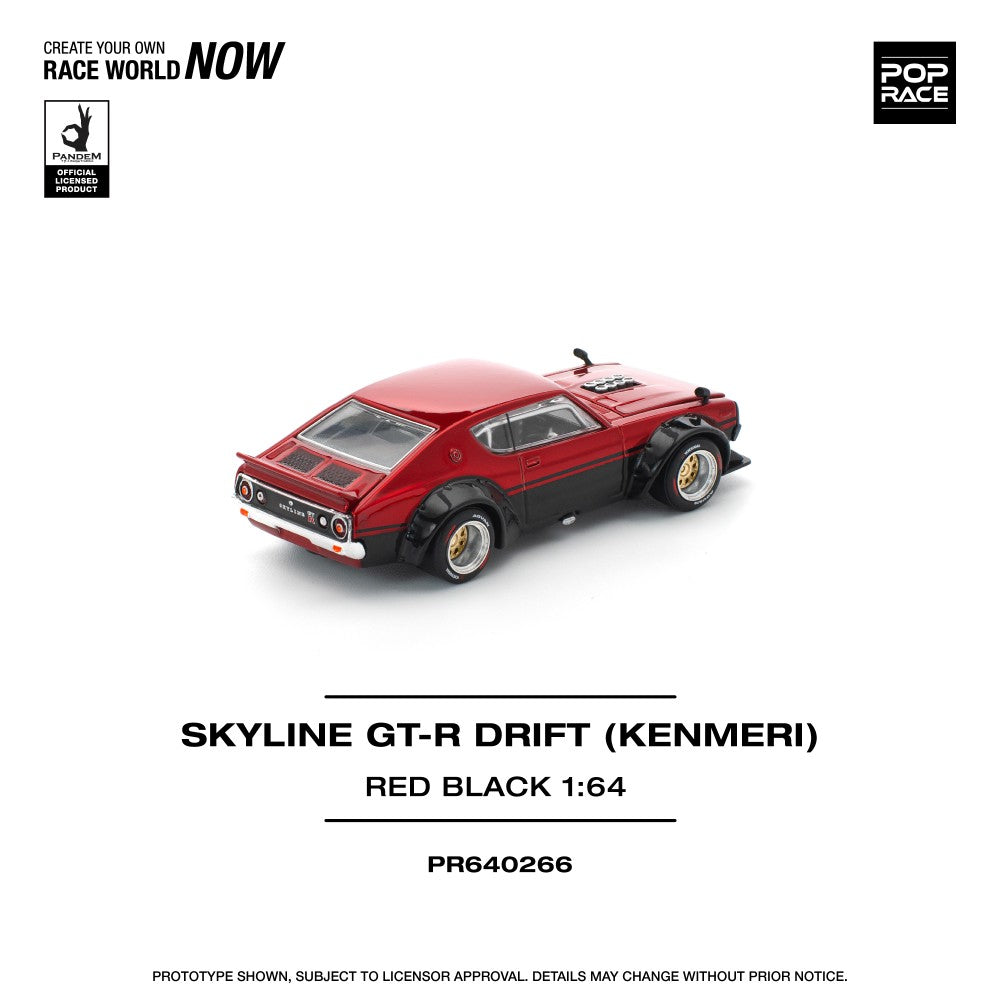 1/64 SKYLINE GT-R DRIFT KPGC110 KENMERI - RED/BLACK - Poprace - PR640266
