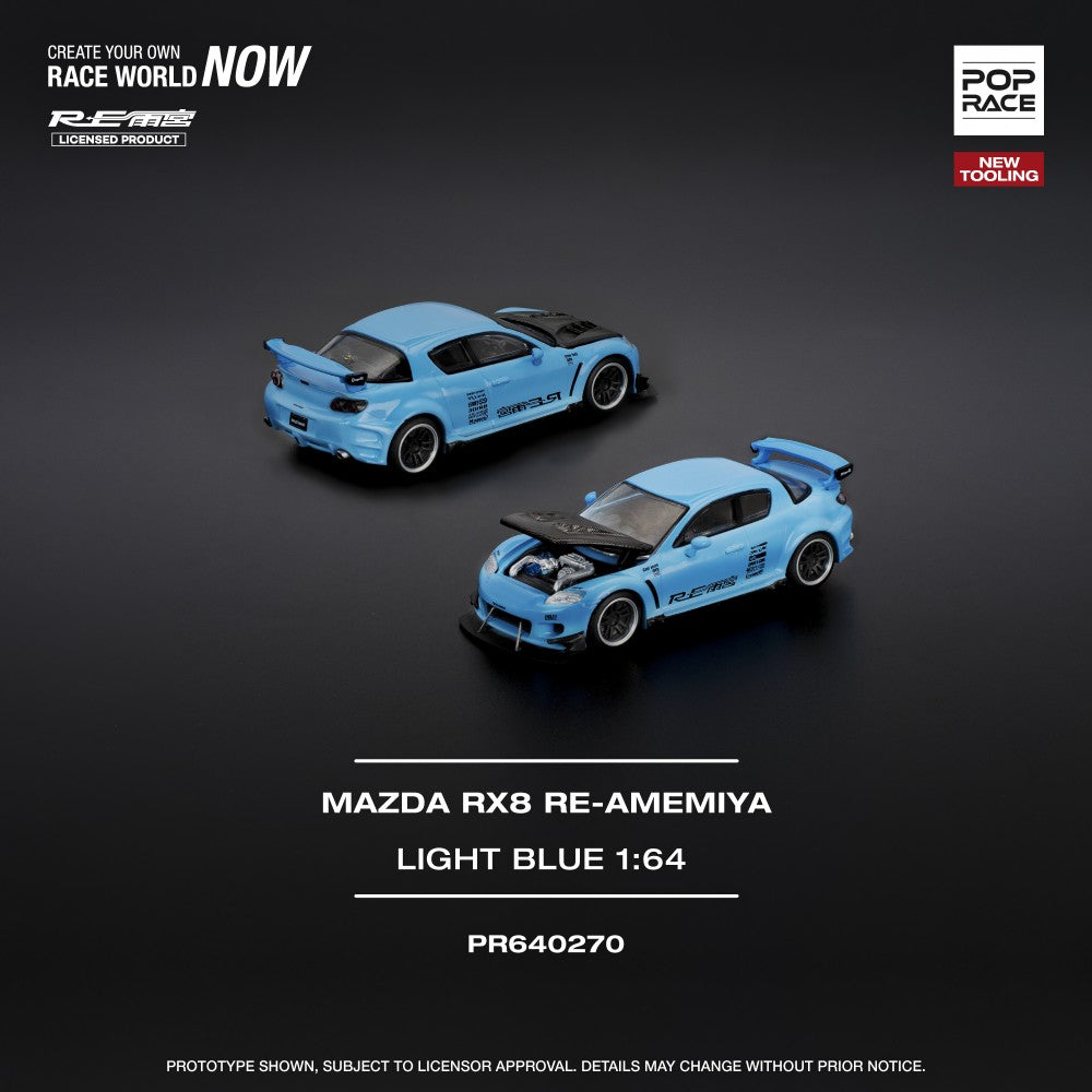 1/64 MAZDA RX-8 RE-AMEMIYA - LIGHT BLUE - Poprace - PR640270