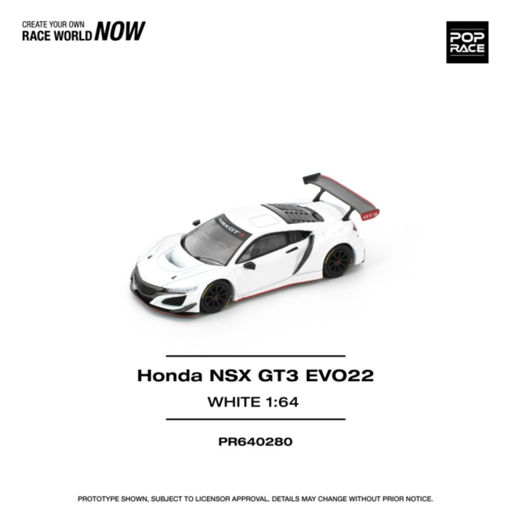 1/64 HONDA NSX GT3 EVO22 - WHITE - Poprace - PR640280