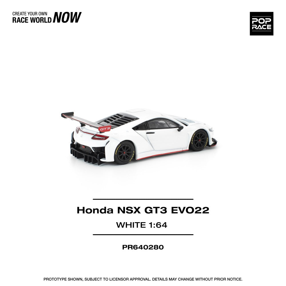 1/64 HONDA NSX GT3 EVO22 - WHITE - Poprace - PR640280