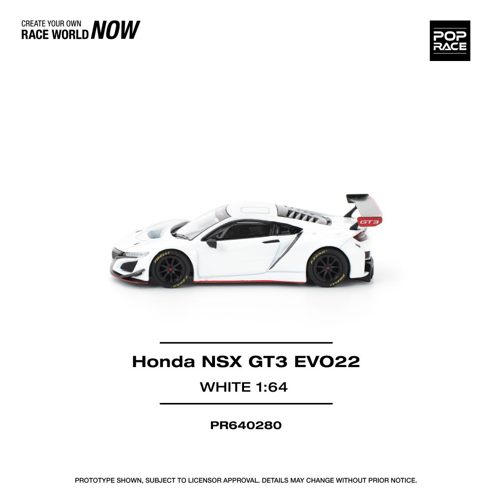 1/64 HONDA NSX GT3 EVO22 - WHITE - Poprace - PR640280