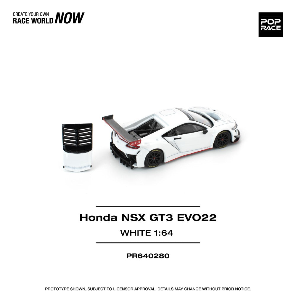 1/64 HONDA NSX GT3 EVO22 - WHITE - Poprace - PR640280