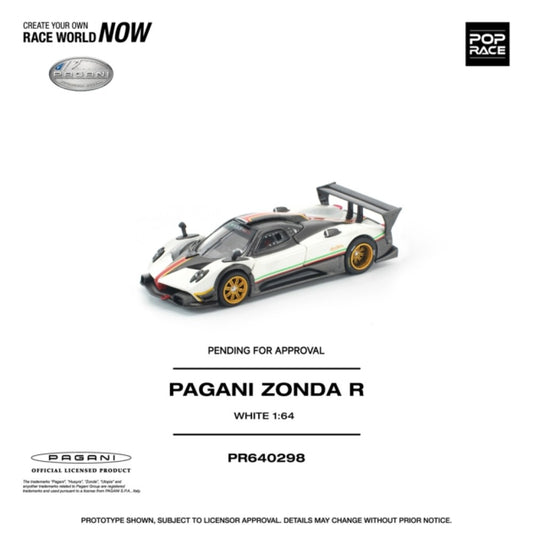 1/64 PAGANI ZONDA R WHITE - Pop Race - PR640298