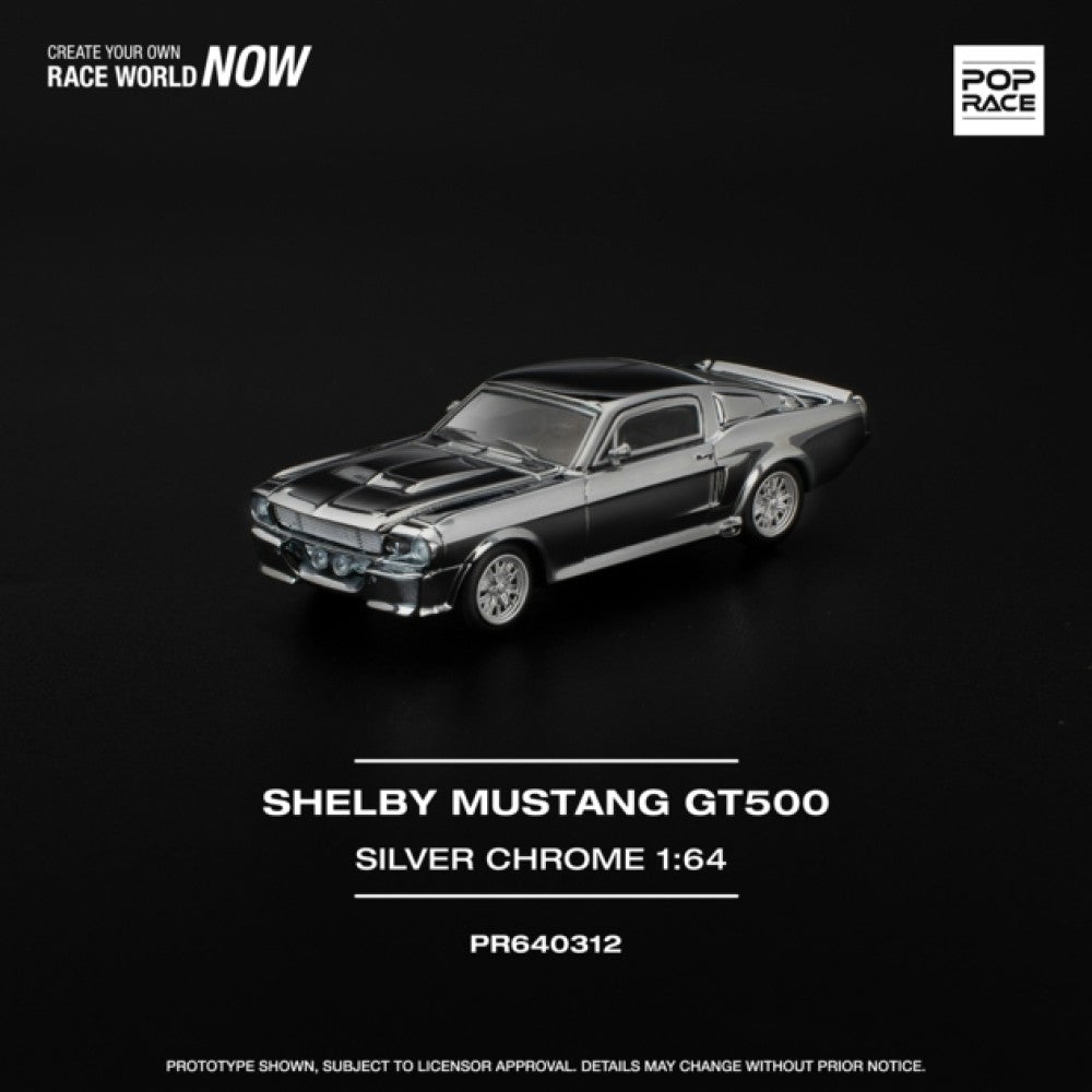 1/64 SHELBY MUSTANG GT500 - SILVER CHROME - Poprace - PR640312