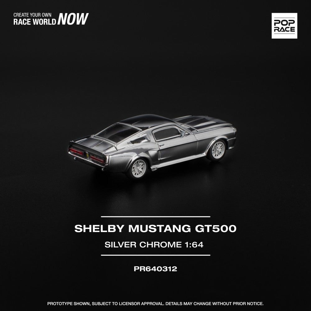 1/64 SHELBY MUSTANG GT500 - SILVER CHROME - Poprace - PR640312