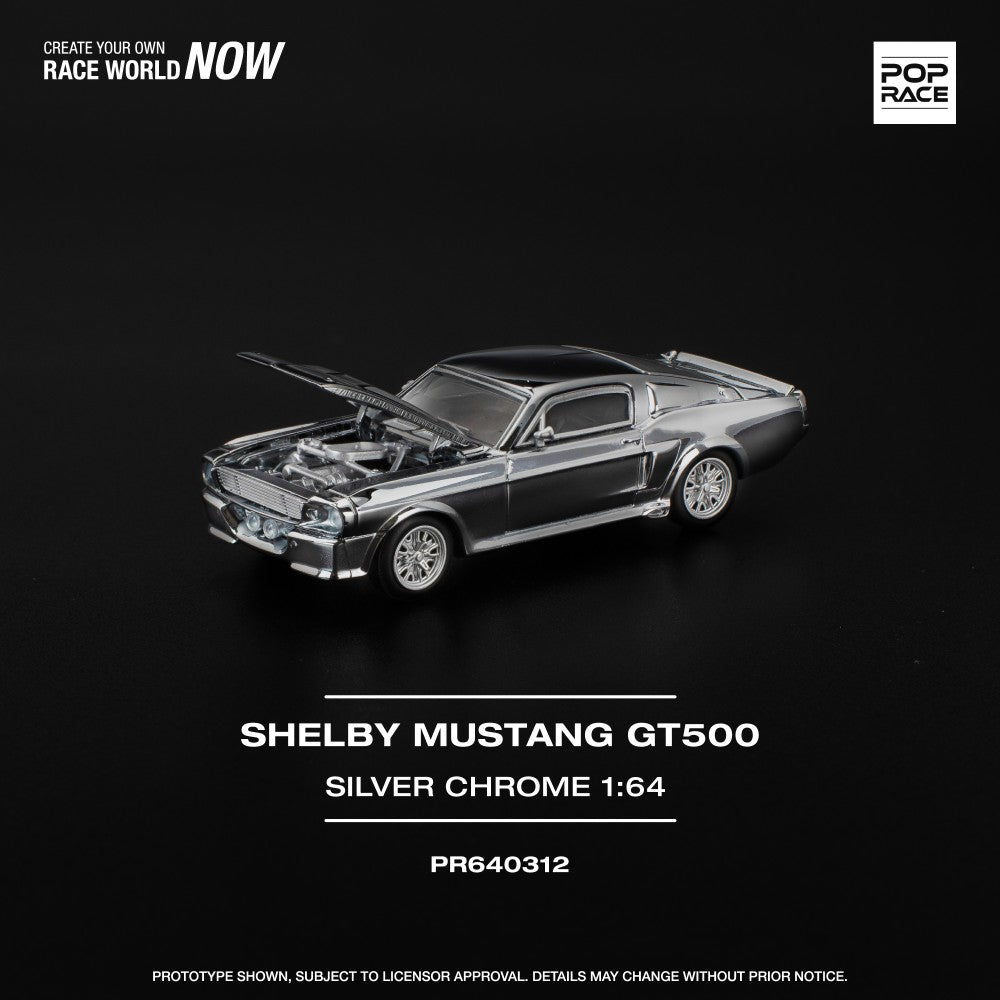 1/64 SHELBY MUSTANG GT500 - SILVER CHROME - Poprace - PR640312