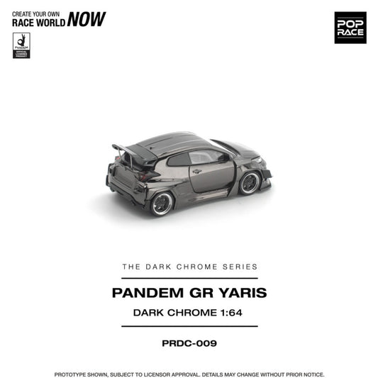 1/64 PANDEM GR YARIS DARK CHROME - Pop Race - PRDC009