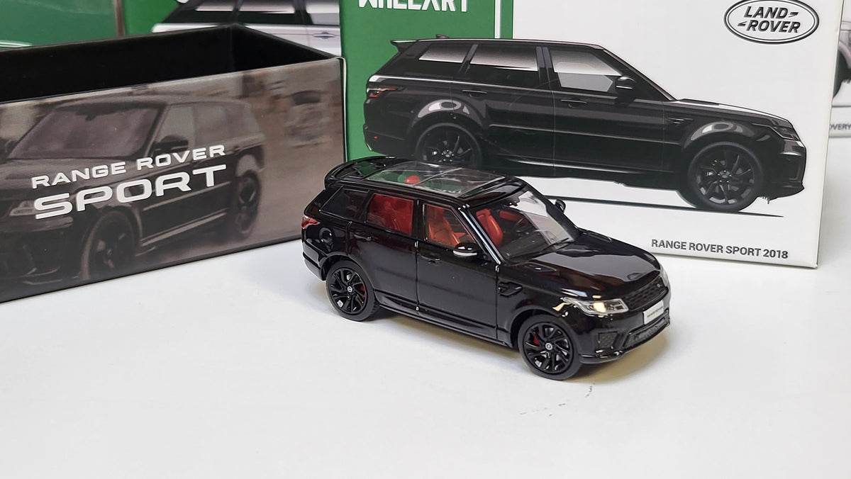 1/64 Range Rover Sport Black/Black Wheels - Whelart - WA64-02-04