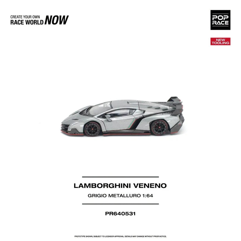 1/64 Lamborghini Veneno, Grigio Metalluro - Poprace - PR640531 *** Pre order ***
