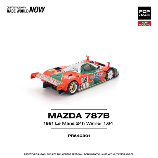 1/64 Mazda 787b 1991 Le Mans 24Hrs WINNER Removeable Front and Rear Cover, Detailed Engine - Poprace - PR640301
