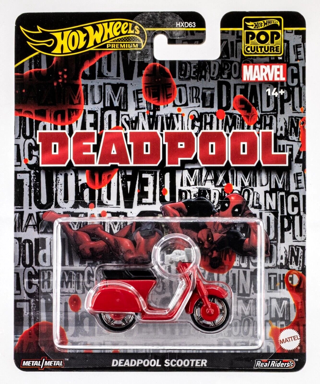 1:64 Hot Wheels - Deadpool Scooter - 2024 dash 956J RealRiders.
