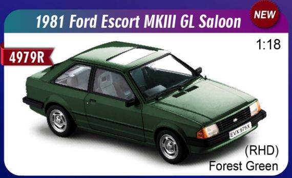 1/18 - Ford Escort Mk3 GL 1981 RHD Forest Green - Sunstar H4979R