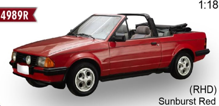 1/18 - Ford Escort XR3i Cabrio - Sunburst Red (RHD) - Limited Edition - Sunstar H4989R