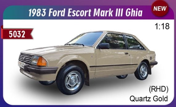 1/18 - Ford Escort Mk3 Ghia 1981 Gold RHD UK Exclusive - Limited Edition 360pcs - Limited Edition 360pcs - Sunstar H5032R