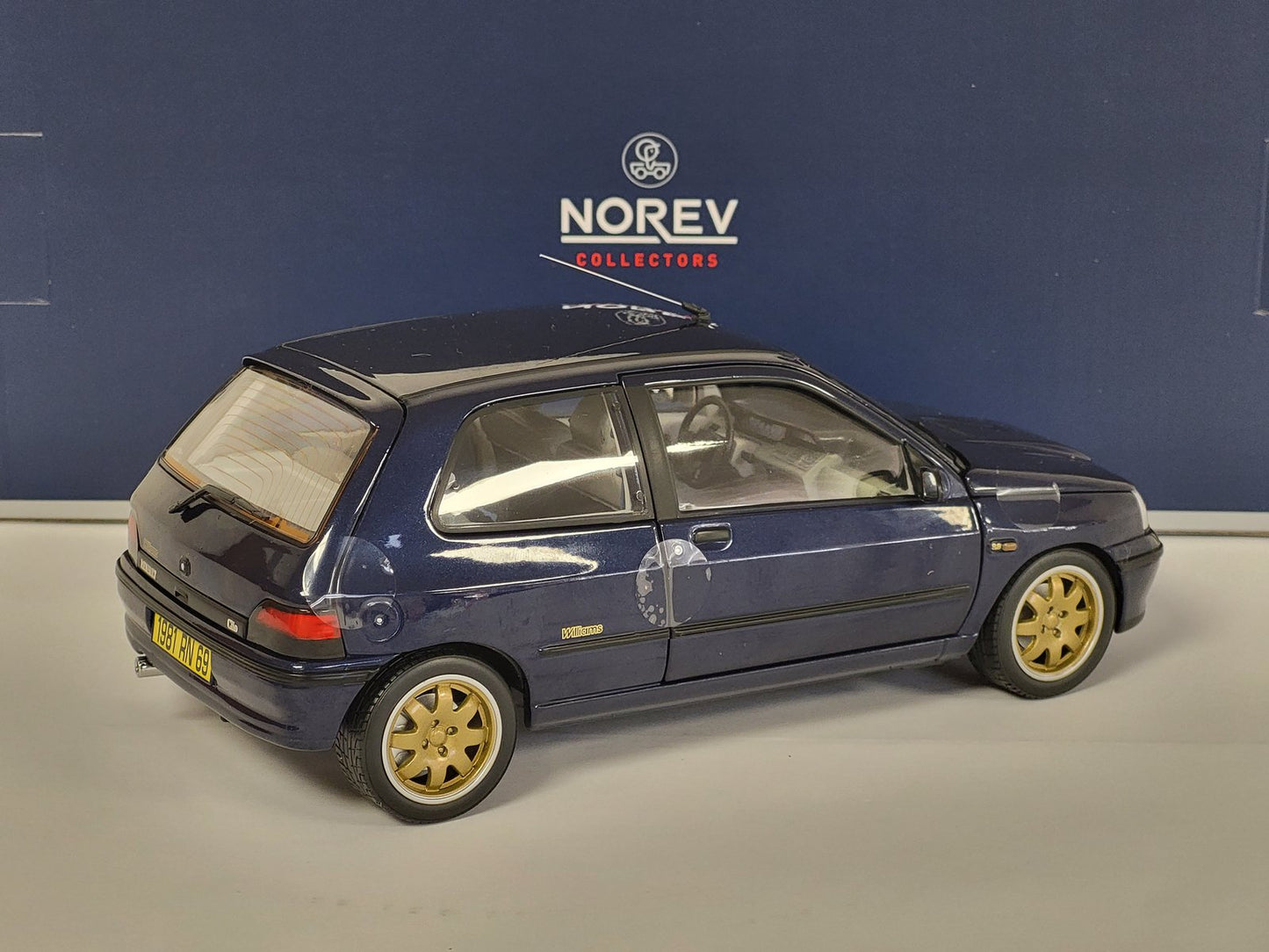 Norev 1/18 185230 RENAULT CLIO WILLIAMS 1993 Blue metallic
