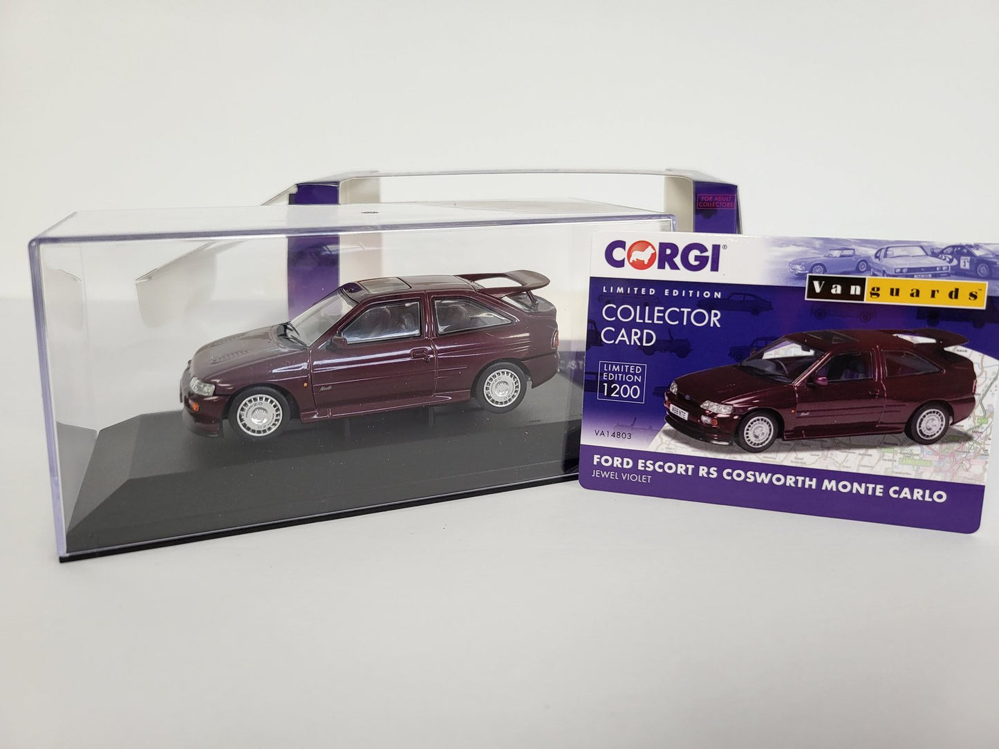 Corgi Vanguards 1/43 Ford Escort RS Cosworth Monte Carlo Jewel Violet VA14803