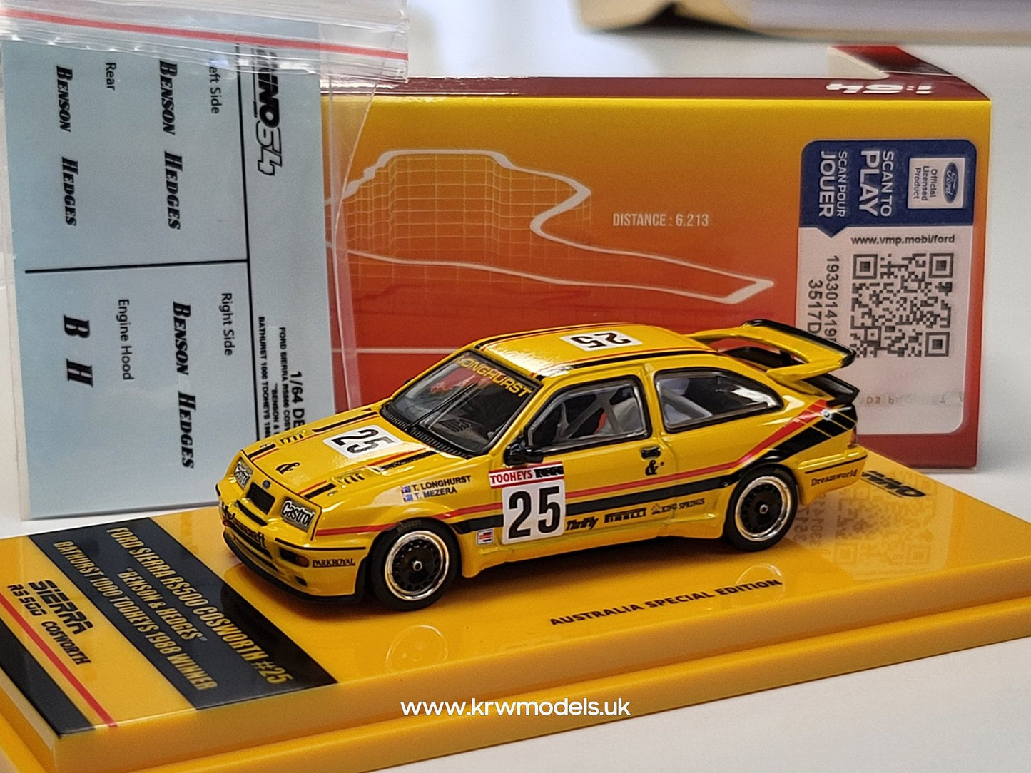 1/64 1988 FORD SIERRA RS500 COSWORTH NO.25 BATHURST 1000 RS500 - IN64RS5001KT88