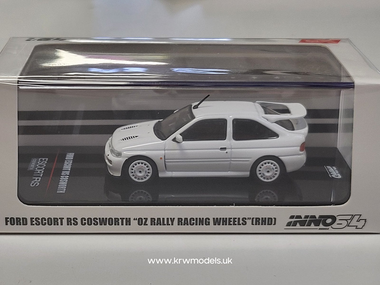1/64 FORD ESCORT RS COSWORTH WHITE RHD OZ WHEELS - IN64FERSWHI-ROZ