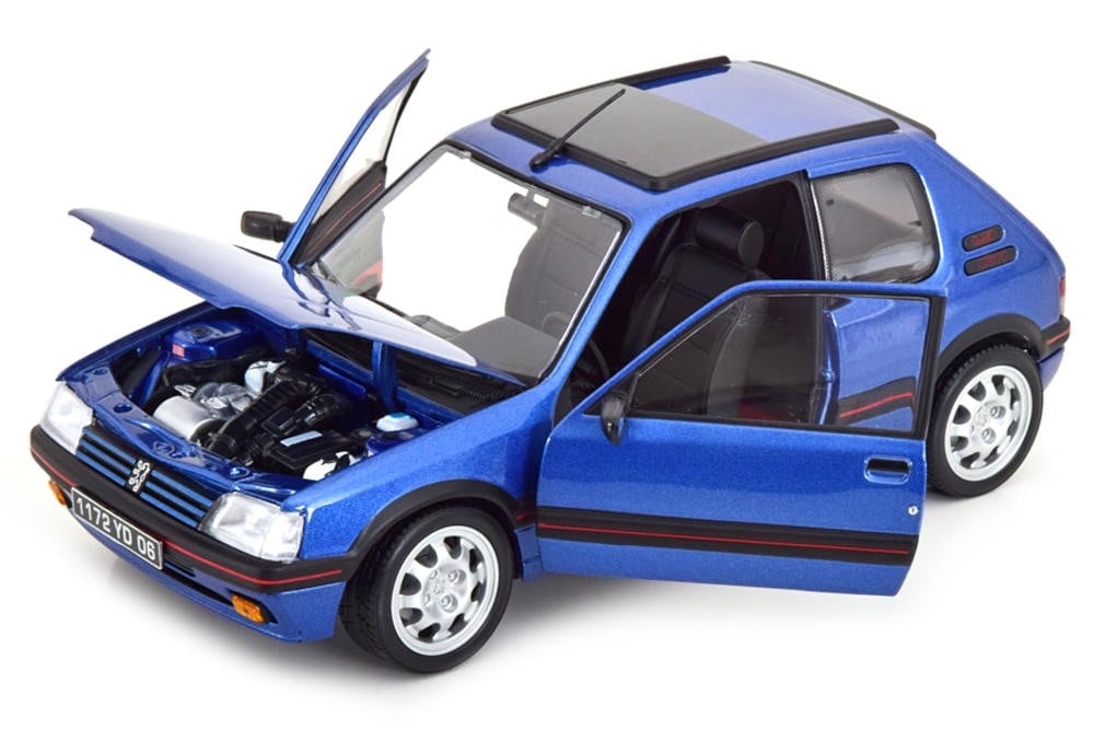 1/18 scale PEUGEOT - 205 1.9 GTi PTS RIMS 1992 - MIAMI BLUE - 184844