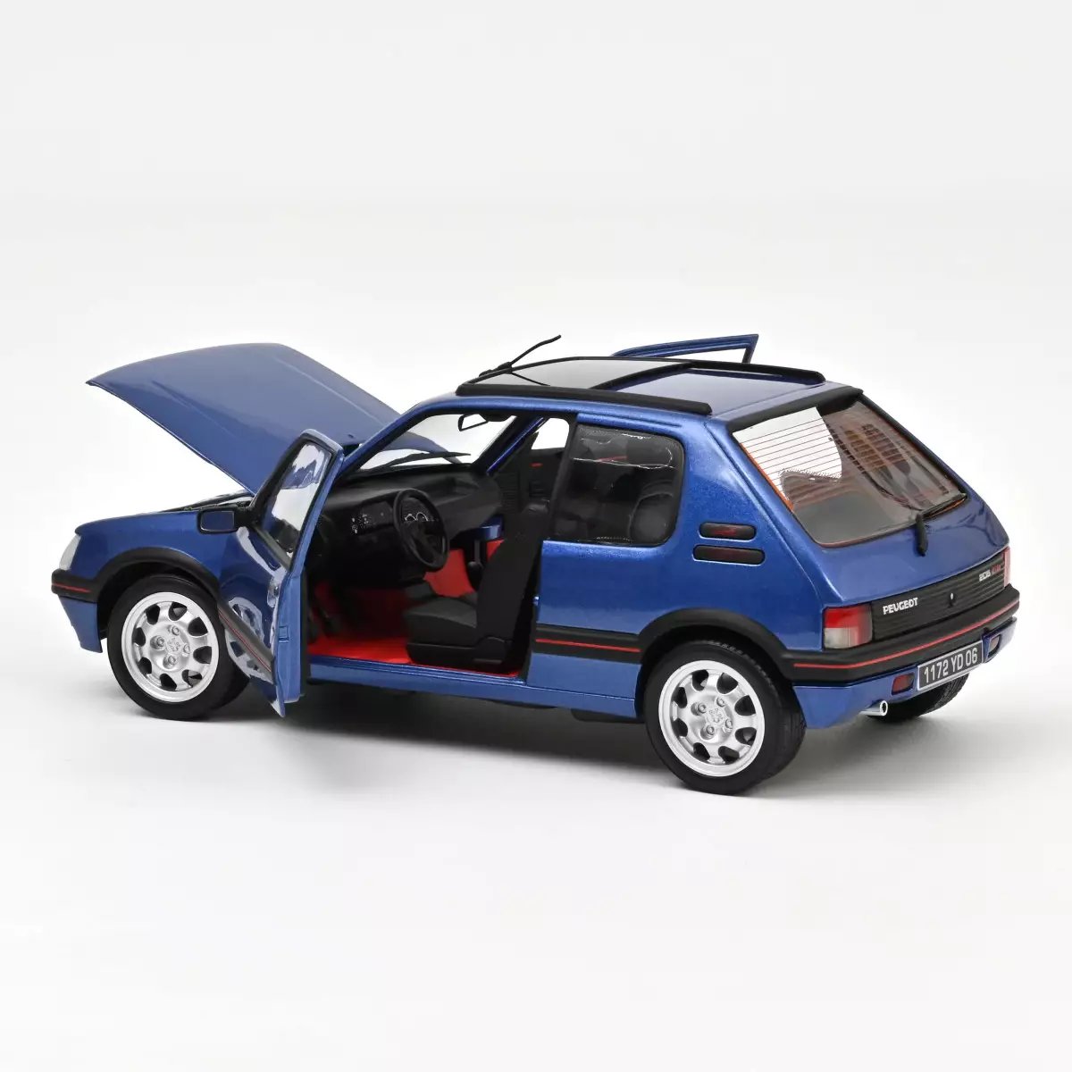 1/18 scale PEUGEOT - 205 1.9 GTi PTS RIMS 1992 - MIAMI BLUE - 184844