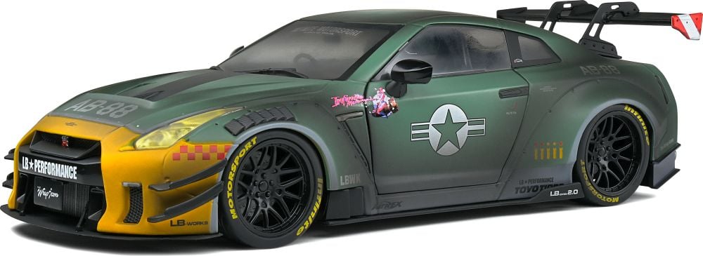 Nissan GT-R (R35) w/LB Walk Body Kit Typ.2 Army Fighter Grey