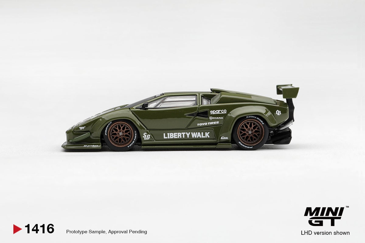 1/64 LAMBORGHINI COUNTACH LB-WORKS ARMY GREEN - Mini GT - MGT01416  ***Pre Order***