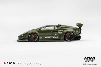 1/64 LAMBORGHINI COUNTACH LB-WORKS ARMY GREEN - Mini GT - MGT01416  ***Pre Order***