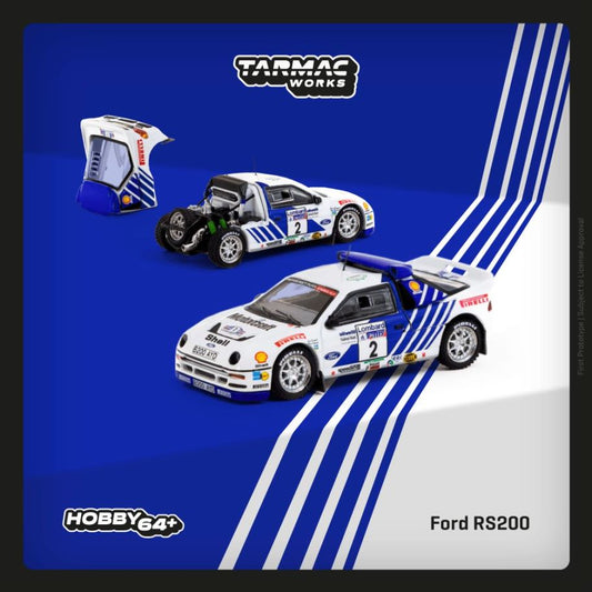 1/64 Ford RS200 Lombard RAC Rally 1986 Stig Blomqvist / Bruno Berglund - Tarmac - T64P-001-86RAC02