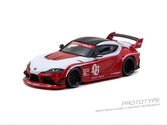 1/64 LB-WORKS TOYOTA SUPRA (A90) Red - Tarmac Works - T64-109-RD ** Pre Order**