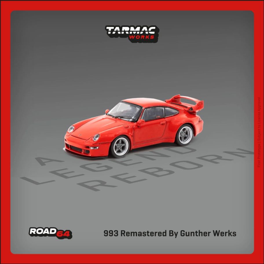 1/64 993 Remastered By Gunther Werks Red  - Tarmac - T64R-TL054-RE