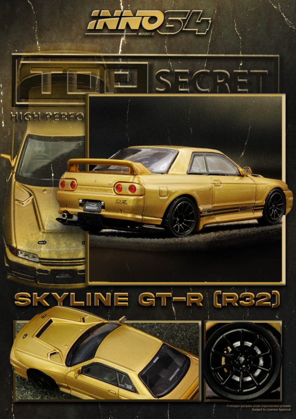 1/64 TOP SECRET BNR32 GT-R (650R) Gold - Inno64 - IN64-R32TS-650R